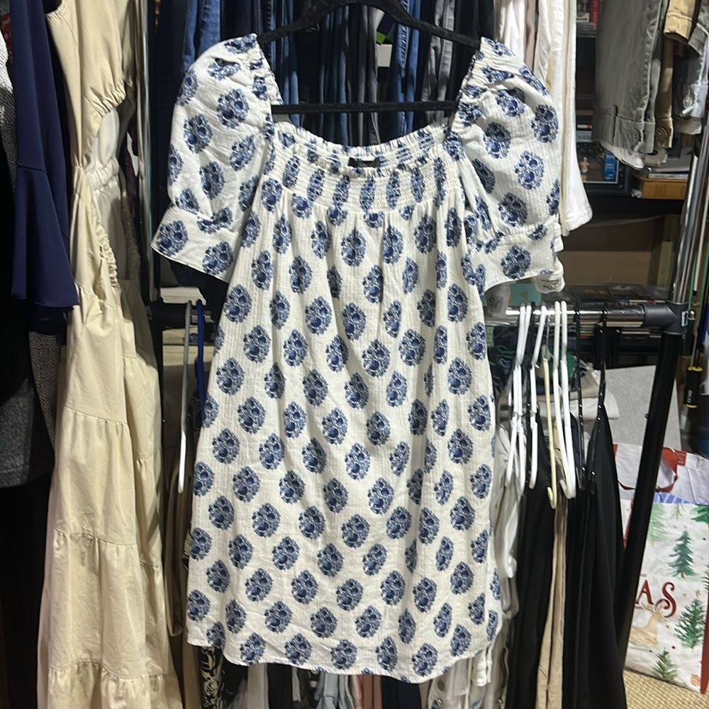 J. Crew cotton gauze shift dress. Pouf sleeves. Size Small. NWT.